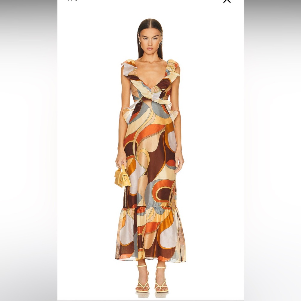SIR. Vista Frill Midi Dress